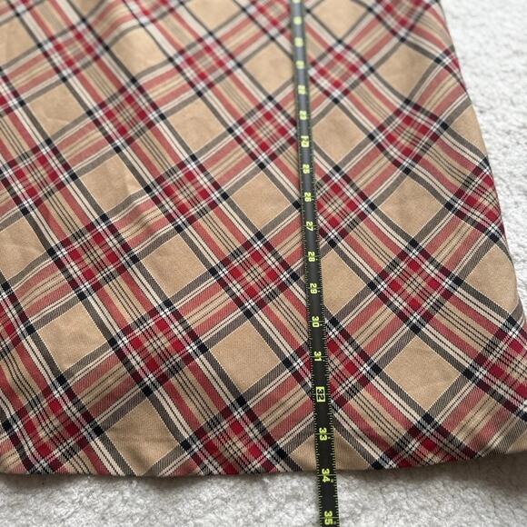 NWT Sag Harbor Plaid Bias Midi Skirt Camel Red Tartan Lined Vintage Y2K Size 8 - Picture 12 of 12